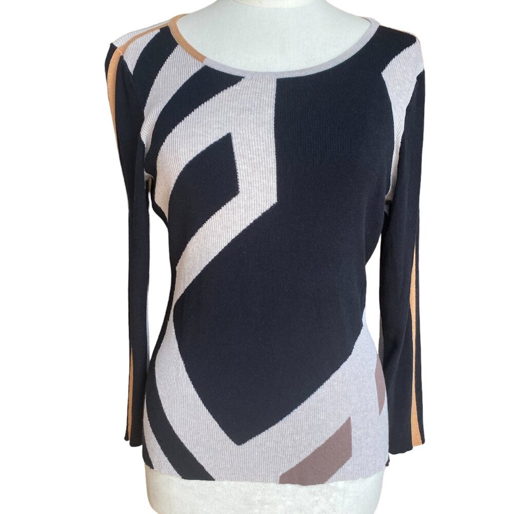 Nic + Zoe Abstract Color Block Geometric Sweater … - image 6